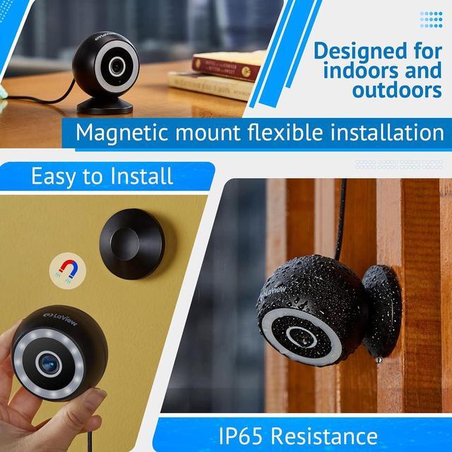 Alt view image 4 of 7 - LaView 4MP 2K Security Cameras Outdoor Indoor Wired,IP65, Starlight Sensor & 100 Ft Night Vision,Motion/Person Detection,2-Way Audio/Spotlight,US Cloud,Compatible With Alexa,iOS & Android & Web Access