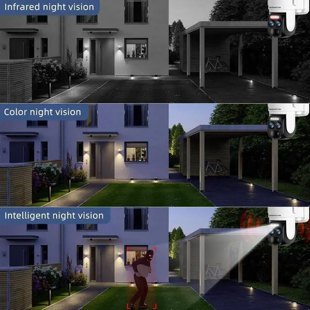 Alt view image 5 of 7 - BEENOCAM [8X Zoom 4K Solar Security Cameras Wireless Outdoor, 360°PTZ Solar Outdoor Wireless Cameras for Home Security with 2.4GHz, 2-Way Audio, Full Color Night Vision, PIR Detection, IP66