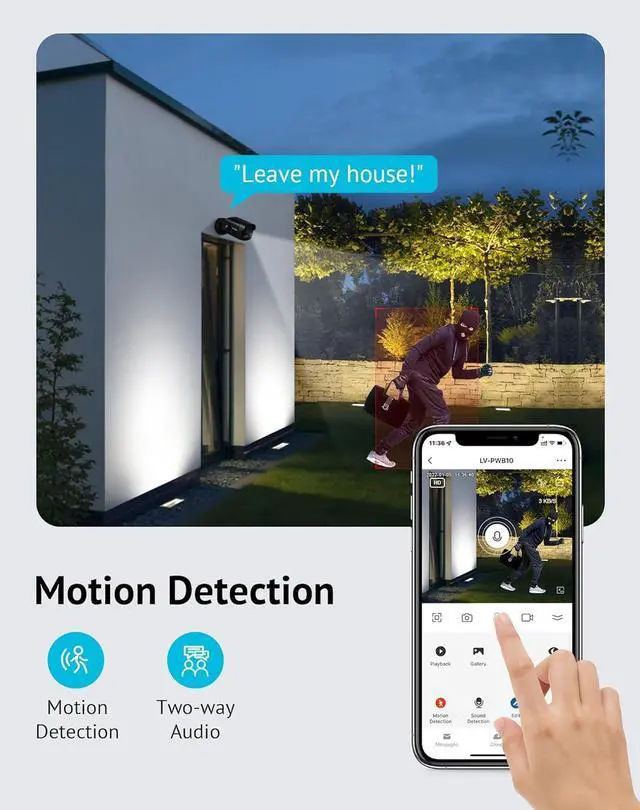 Alt view image 5 of 7 - LaView 2K Security Camera Outdoor with Color Night Vision,3MP Wired Cameras for Home Security,IP65 Waterproof Camera, 24/7 Live Video,2 Way Audio,Cloud Storage/SD Slot,Compatible with Alexa(4pcs)