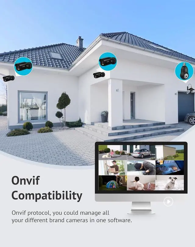 Alt view image 6 of 7 - LaView 2K Security Camera Outdoor with Color Night Vision,3MP Wired Cameras for Home Security,IP65 Waterproof Camera, 24/7 Live Video,2 Way Audio,Cloud Storage/SD Slot,Compatible with Alexa(4pcs)