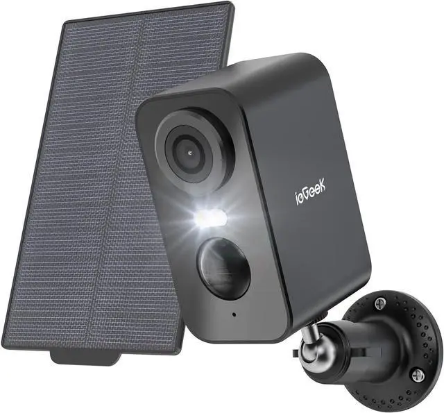 Main image of ieGeek Solar Security Cameras Wireless Outdoor with Solar Panel, 2K WiFi Battery Camera for Home Security with Color Night Vision, Motion Detection, 2-Way Talk for Home Surveillance, Works with Alexa