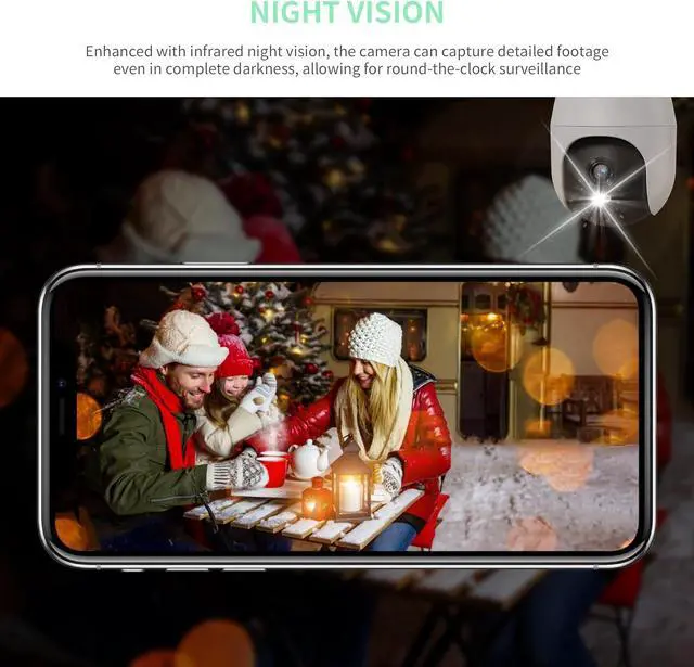 Alt view image 5 of 7 - Weatherproof Light Bulb Security Camera Outdoor,2K HD WiFi Light Socket Camera, light bulb indoor security camera,360 outdoor security camera wireless, lightbulb security dome camera outdoor (2)