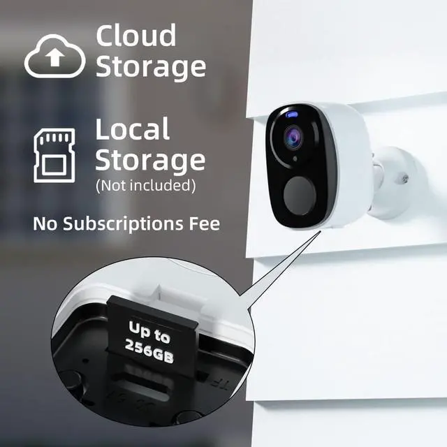 Alt view image 6 of 7 - Rraycom 4pc Solar Security Cameras Wireless Outdoor, 2K Battery Powered Cameras for Home Security, 2.4/5G WiFi Camera with Solar Panel, Color Night Vision, AI Detection, 2 Way Talk, IP65, SD/Cloud