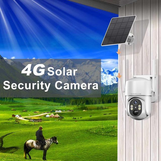 Alt view image 2 of 6 - 4G LTE Cellular Security Camera Wireless Outdoor, Solar Battery Powered Cameras for Home Surveillance, PIR Human Detection, 2K Color Night Vision, 2-Way Audio, Cloud & SD Card, Works with Phone APP