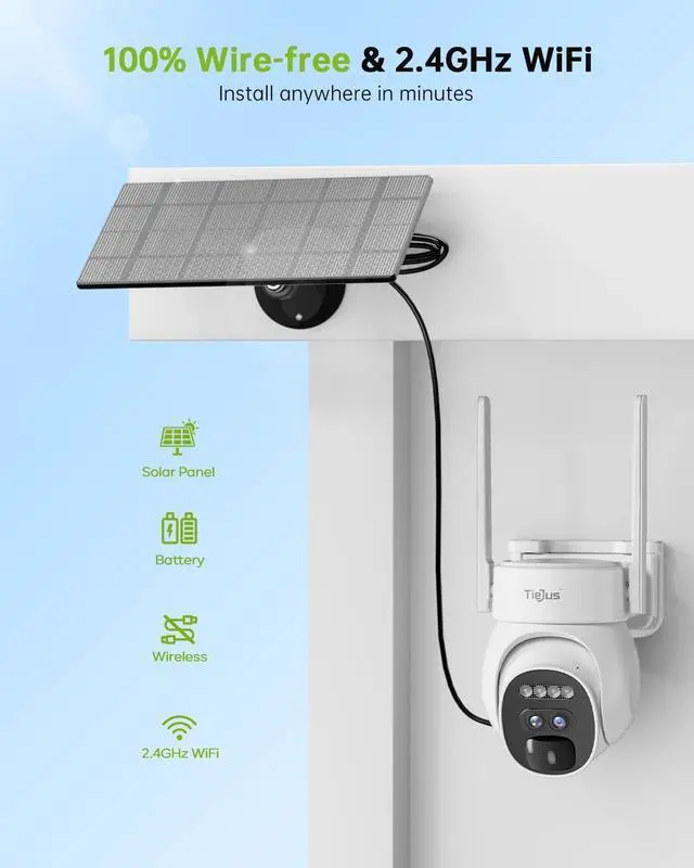 Alt view image 6 of 7 - Dual Lens Security Cameras Wireless Outdoor 2Packs, 360° PTZ Solar Cameras for Home Security Outside, 2K WiFi Battery Powered Surveillance Camera Color Night Vision, Motion Alarm [10X Zoom]