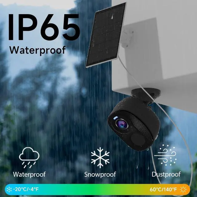 Alt view image 4 of 7 - Security Cameras Wireless Outdoor - 2K Solar Powered Security Camera AI Motion Detection Audio WiFi Camera,Home Security,3MP Color Night Vision,IP66 Waterproof,PIR Alarm,2-Way Speak,SD/Cloud