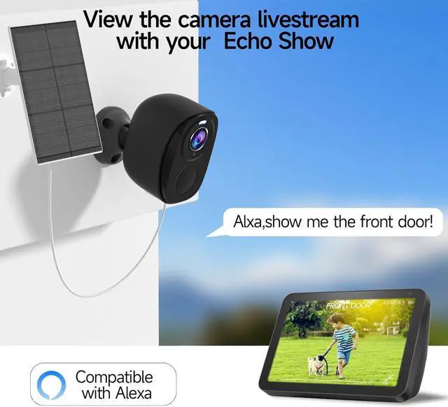 Alt view image 7 of 7 - Security Cameras Wireless Outdoor - 2K Solar Powered Security Camera AI Motion Detection Audio WiFi Camera,Home Security,3MP Color Night Vision,IP66 Waterproof,PIR Alarm,2-Way Speak,SD/Cloud