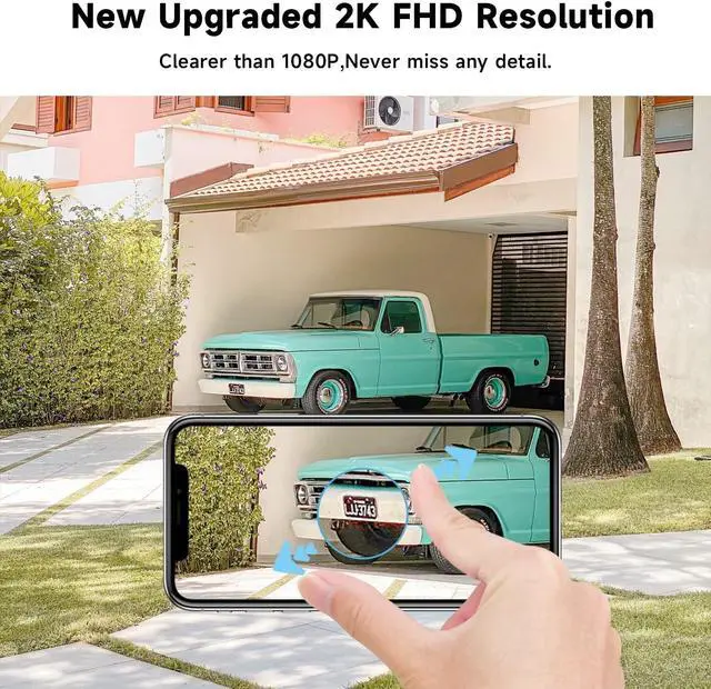 Alt view image 6 of 7 - Security Cameras Wireless Outdoor - 2K Solar Powered Security Camera AI Motion Detection Audio WiFi Camera,Home Security,3MP Color Night Vision,IP66 Waterproof,PIR Alarm,2-Way Speak,SD/Cloud