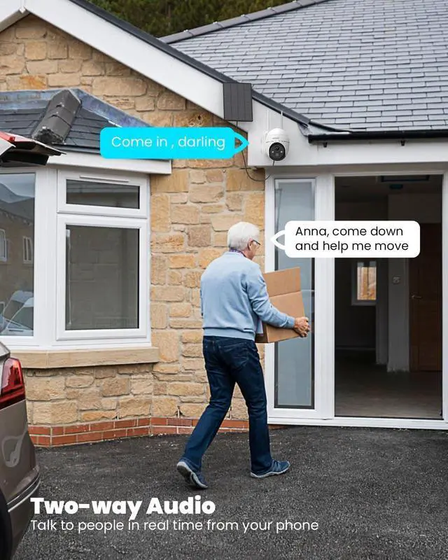 Alt view image 6 of 7 - ieGeek Security Cameras Wireless Outdoor, 2K WiFi Home Security System 360° PTZ Camera 2 Pack, Solar/Battery Powered Cam with Spotlight/Siren/AI/Motion Sensor/3MP Color Night Vision, Works with Alexa