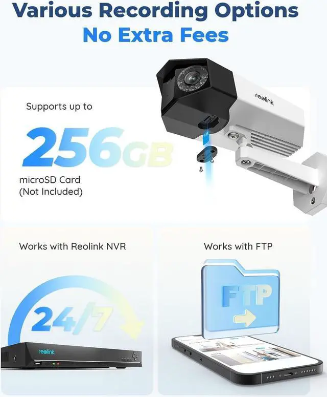Alt view image 5 of 7 - 4K PoE Security Camera System, Home Outdoor IP Camera in 180 Degree Viewing Angle, Human/Vehicle/Pet Detection, Color Night Vision, Two Way Talk, Up to 256GB microSD Card, Duo 2 PoE