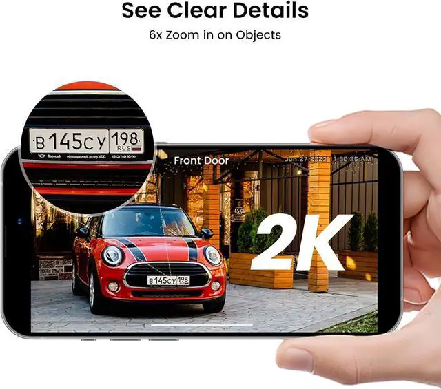 Alt view image 6 of 7 - AOSU Security Cameras Outdoor Wireless, Add-On Camera, Solar Powered, Auto Tracking, Alexa & Google Home, Requires Homebase, Homebase Supports Up to 4 Cams