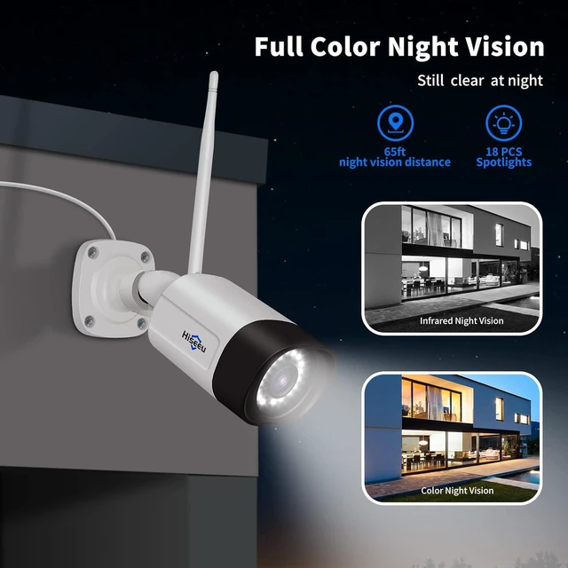Alt view image 3 of 7 - Hiseeu Wireless Security Camera, 5MP WiFi Security Camera System, 500GB HDD