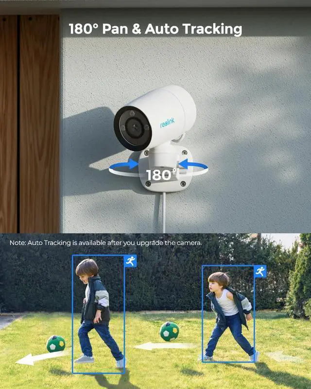 Alt view image 2 of 7 - REOLINK 4K PoE Bullet Security Camera, 180 Degree Pan, Horizontal Auto Tracking, Outdoor IP Camera with Color Night Vision, Smart Person/Vehicle/Pet Detection, 2 Way Talk, microSD Card Slot, RLC-81PA