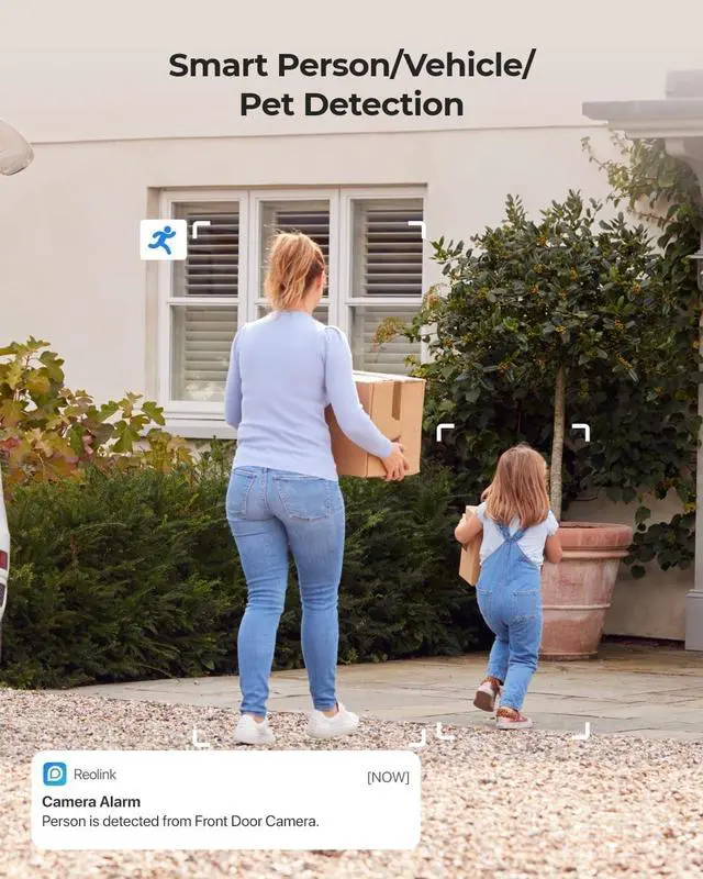 Alt view image 4 of 7 - REOLINK 4K PoE Bullet Security Camera, 180 Degree Pan, Horizontal Auto Tracking, Outdoor IP Camera with Color Night Vision, Smart Person/Vehicle/Pet Detection, 2 Way Talk, microSD Card Slot, RLC-81PA