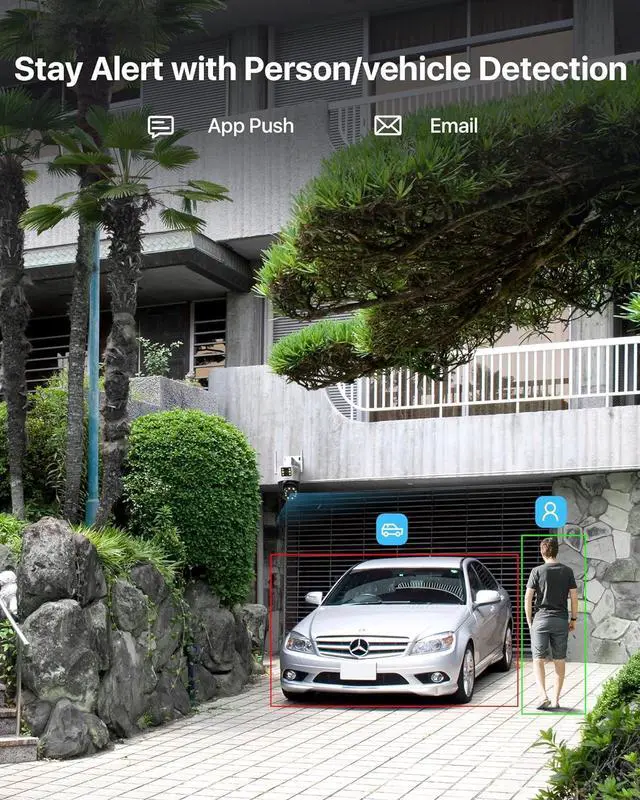 Alt view image 7 of 7 - ZOSI C298 Max 4K 8MP Dual-Lens(2x4MP) Wired WiFi PTZ Security Camera Outdoor with Wide Angle, 2.4GHz Plug-in 360 Camera, 8X Hybrid Zoom, Person/Vehicle Detect, Color Night Vision, Spotlight Siren
