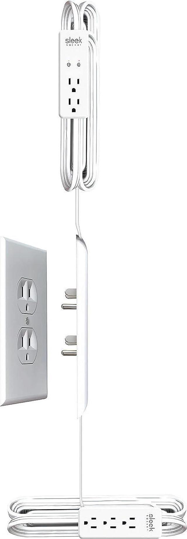 Main image of Sleek Socket - Original & Patented Mounted TV Ultra-Thin Outlet Concealer w/Cord Concealer Kit, Dual Power Strips (for Mounted TV and Floor Devices - No More Drilling Holes in Wall to Hide TV Cord)