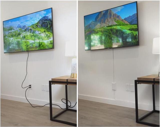 Alt view image 2 of 4 - Sleek Socket - Original & Patented Mounted TV Ultra-Thin Outlet Concealer w/Cord Concealer Kit, Dual Power Strips (for Mounted TV and Floor Devices - No More Drilling Holes in Wall to Hide TV Cord)