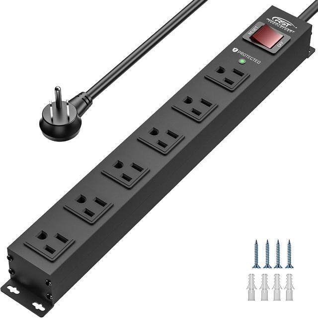 12 Outlet Surge Protector Power Strip - 3300J, 15A/1875W, Individual Switches, 6Ft Heavy Duty Metal Strip With Cord Manager