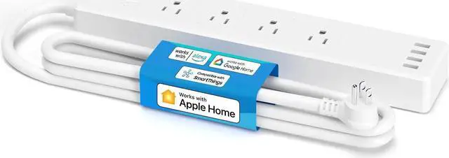 Main image of meross Smart Power Strip WiFi Surge Protector Power Bar, Alexa Google Home & IFTTT Supported, Remote Control, 4 AC Outlet and 4 USB Port, 16A