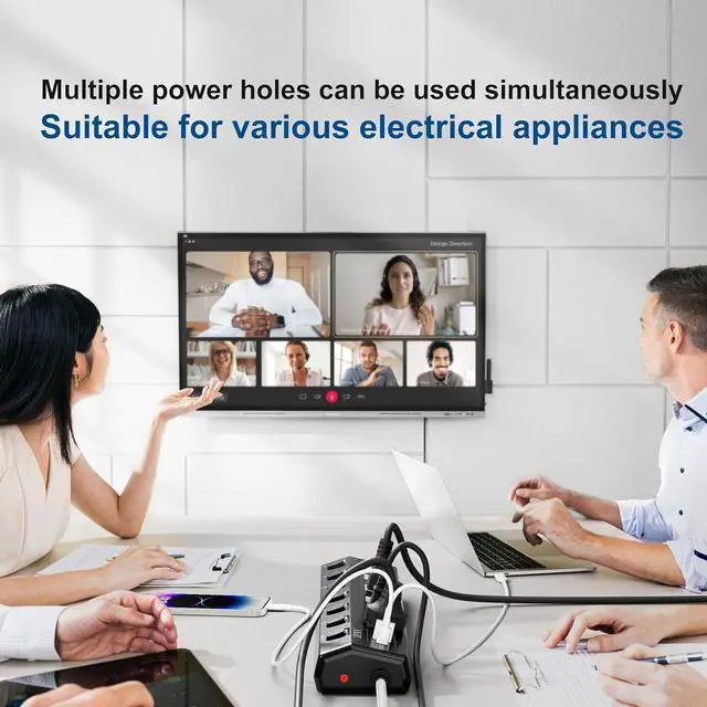 Alt view image 7 of 7 - Power Strip with USB Ports,Wall Mount 5FT Total 70W 4 USB Charging Station,USB-C(PD 20W) 3USB-A(QC20W*1,5V3A*2),Individually Switchable 1875W Extension Cord with 6 Outlets,Overload Protection