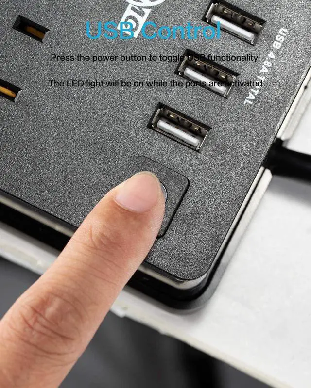 Alt view image 6 of 7 - KMC 3-Outlet Travel Power Strip with USB Ports (4 USB-A), 5 ft Extention Cord with Multiple Outlets and USB Power Strip, Travel Extension Cord with USB Ports, Power Cube with USB Ports, Black