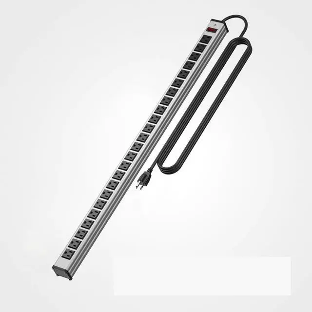 Main image of 24 Outlets Extra Long Power Strip,Heavy Duty Metal Socket Power Strip,Metal Power Strip with 15-Foot Extension Power Cord,ETL Certified