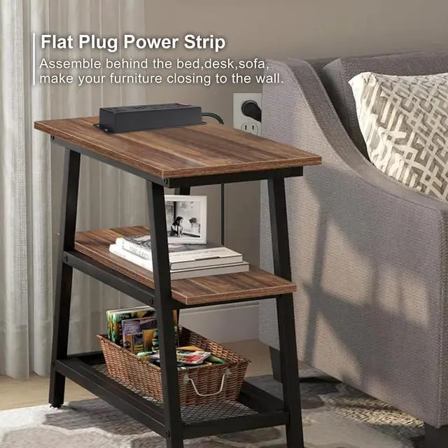 Alt view image 4 of 7 - Wall Mounted Power Strip USB C (Fast Charge 20W), 4 Outlets 3 USB Ports Desktop Power Station, 65ft Extension Cord for Office Home Dorm Travel
