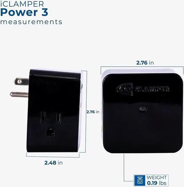 Alt view image 7 of 7 - Clamper 3-Outlet Surge Protector 1800 Joules, 1875W, for TV, PC, Xbox, PS5, Refrigerators and Other Appliances (Compact Wall Surge Protector), iCLAMPER Power 3, 1-Pack Black
