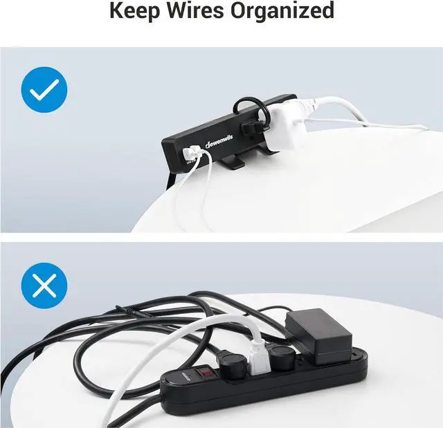 Alt view image 6 of 7 - DEWENWILS Desk Clamp Power Strip, Desktop Power Station with 3 AC Outlets(15A/1800W), 2 USB Ports, Desk Mount Power Outlet for Home, Office, 6Ft 14/3C SJT Extension Cord