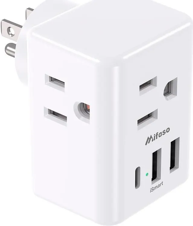 Main image of 2 Pack Outlet Extender Multi Plug Outlet, USB Wall Charger, No Surge Protector Cruise Essentials for Ship and Travel, ETL Listed