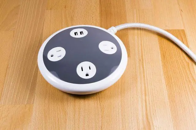 Alt view image 4 of 7 - Jasco Surge Protector Power Strip with USB Charger, 3 Outlets, 2 USB Ports, 2.4A Fast Charging, 8 ft Braided Extension Cord, Flat Plug, 450 Joules, Etl Listed, Gray/White, 41386