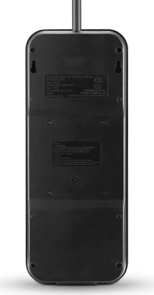 Alt view image 2 of 7 - KMC 12-Outlet Surge Protector Power Strip with 8 USB Charging Ports (5V/10A), 2500J,6-Foot Cord