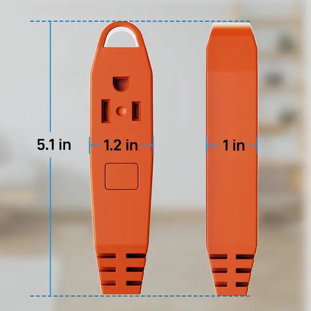 Alt view image 7 of 7 - K KASONIC - 12-Feet 3 Outlet Extension Cord, UL Listed, 16/3 SJTW 3-Wire Grounded, 13 Amp 125 V 1625 Watts, Multi-Outlet Indoor/Outdoor Use, Orange