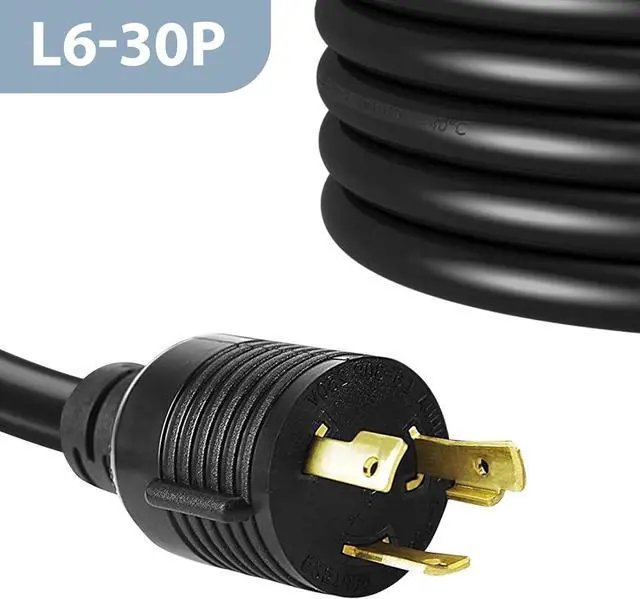 Alt view image 3 of 7 - HENGYI L6-30P to L6-30R Extension Cord,Heavy Duty Generator Locking Power Cord,SJTW 10GUAGE,3 Prong Generator Cord with UL Listed ,Black,30Amp 7500 Watts,25FT