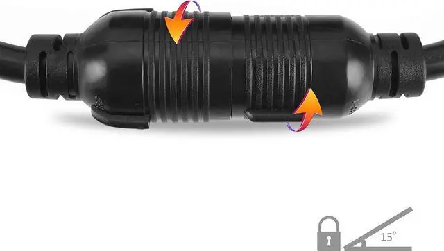 Alt view image 5 of 7 - HENGYI L6-30P to L6-30R Extension Cord,Heavy Duty Generator Locking Power Cord,SJTW 10GUAGE,3 Prong Generator Cord with UL Listed ,Black,30Amp 7500 Watts,25FT