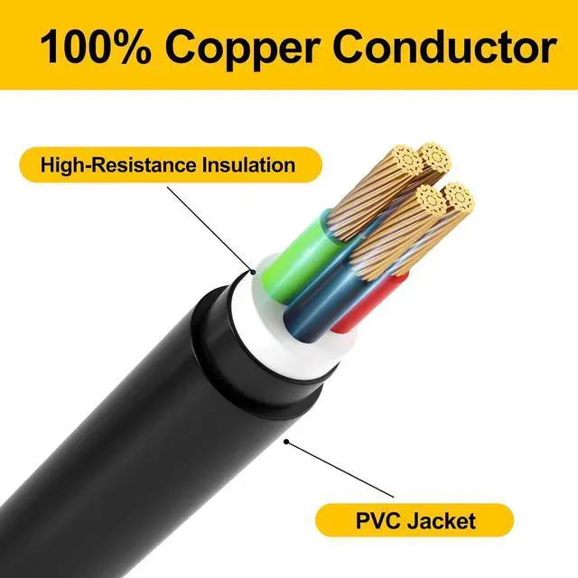 Alt view image 7 of 7 - HENGYI L6-30P to L6-30R Extension Cord,Heavy Duty Generator Locking Power Cord,SJTW 10GUAGE,3 Prong Generator Cord with UL Listed ,Black,30Amp 7500 Watts,25FT