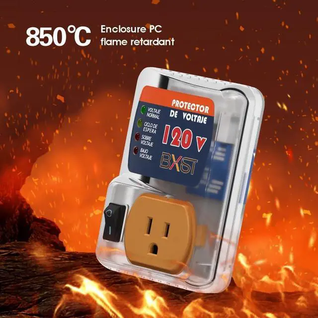 Alt view image 6 of 7 - BXST One Outlet Wall Plug Surge Protector Voltage Protector for Refrigerators Against High and Low Voltage Surge Protector for Home Appliances (ETL)