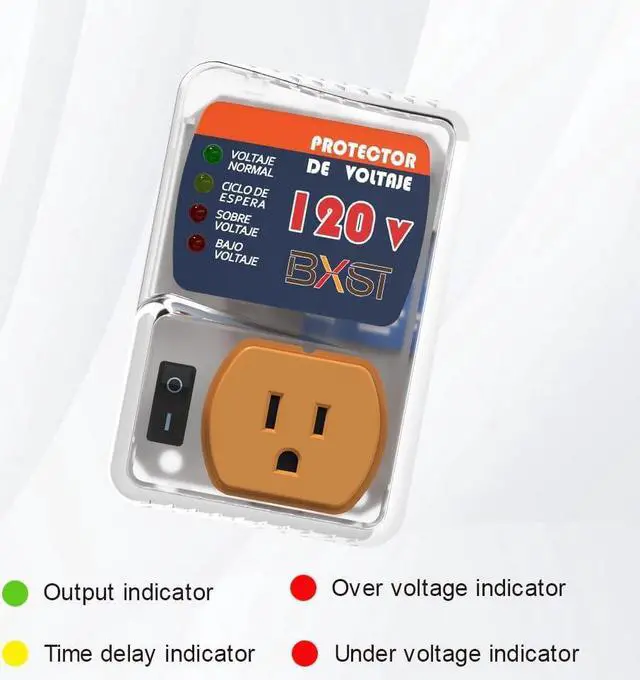 Alt view image 2 of 7 - BXST One Outlet Wall Plug Surge Protector Voltage Protector for Refrigerators Against High and Low Voltage Surge Protector for Home Appliances (ETL)