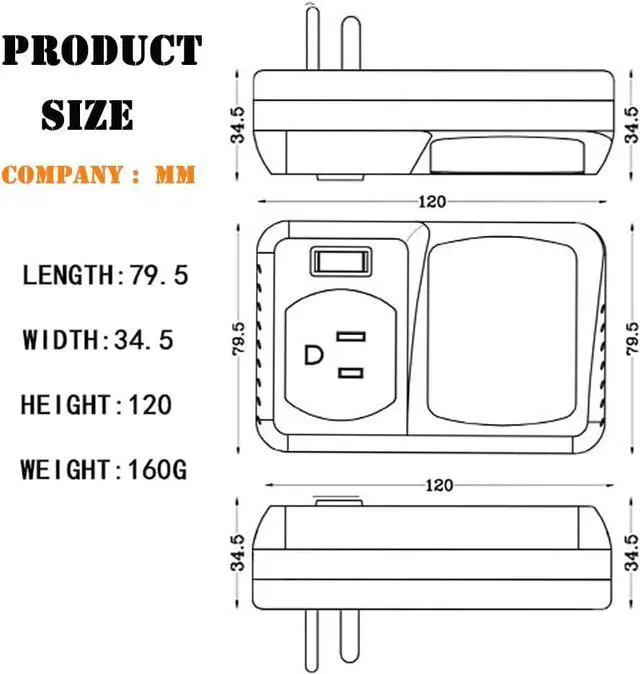 Alt view image 5 of 7 - BXST One Outlet Wall Plug Surge Protector Voltage Protector for Refrigerators Against High and Low Voltage Surge Protector for Home Appliances (ETL)