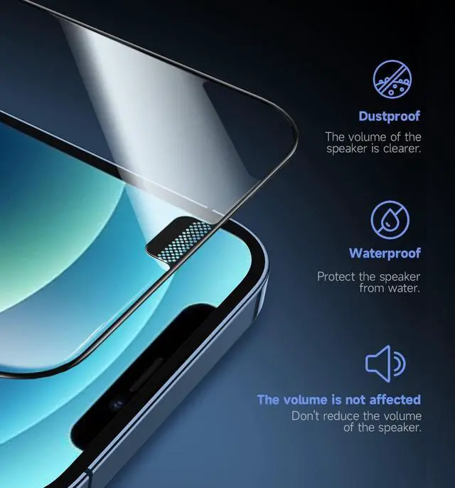 Alt view image 4 of 6 - 2 Pack for iPhone 12/iPhone 12 Pro 6.1 inch Tempered Glass Screen Protector Auto Dust-Elimination Installation Bubble Free HD Clear Easy Installation