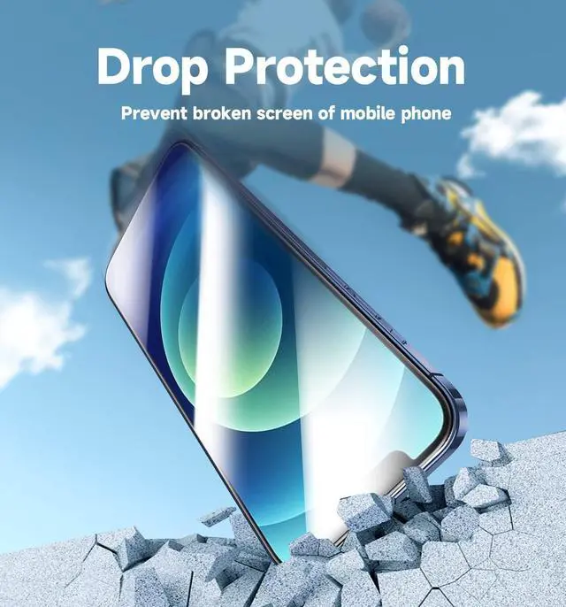 Alt view image 5 of 6 - 2 Pack for iPhone 12/iPhone 12 Pro 6.1 inch Tempered Glass Screen Protector Auto Dust-Elimination Installation Bubble Free HD Clear Easy Installation