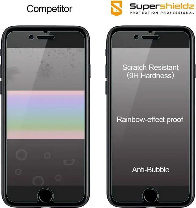 Alt view image 3 of 6 - (2 Pack) Designed for iPhone SE (2022 3rd Gen) / iPhone SE (2020 2nd Generation) / iPhone 8/7 (4.7 Inch) Tempered Glass Screen Protector Anti Scratch Bubble Free