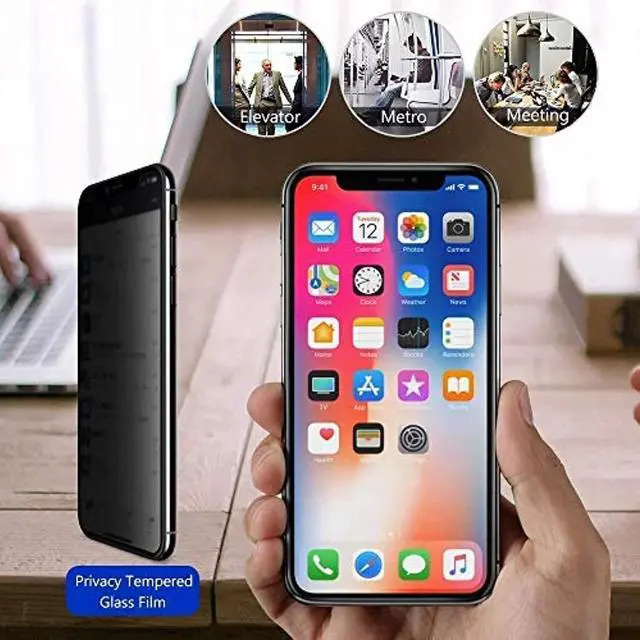 Alt view image 3 of 6 - [2 Pack] Privacy Screen Protector for iPhone 11/XR Tempered Glass Anti-Spy Bubble Free Case Friendly Easy Installation Film for iPhone 11/XR 6.1 Inch
