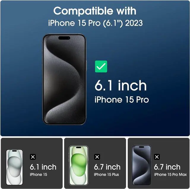 Alt view image 2 of 6 - amFilm OneTouch 2+2 Pack Compatible with iPhone 15 Pro Screen Protector 6.1" Tempered Glass with Camera Lens Protector Accessories, Premium Easiest Installation Kit 9H HD, Case Friendly