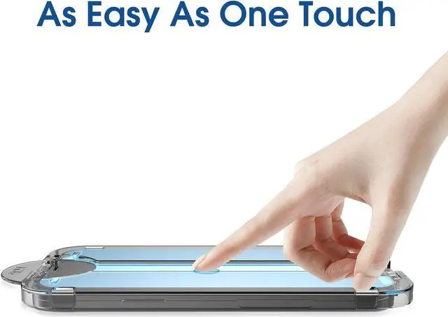 Alt view image 6 of 6 - amFilm OneTouch 2+2 Pack Compatible with iPhone 15 Pro Screen Protector 6.1" Tempered Glass with Camera Lens Protector Accessories, Premium Easiest Installation Kit 9H HD, Case Friendly