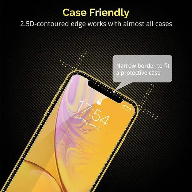 Alt view image 6 of 6 - Shatterproof Tempered Glass Screen Protector for iPhone 11/ iPhone XR [3-Pack] [Easy Installation Frame] [9H Hardness] [99.99% HD Clear][Bubble Free] for  6.1