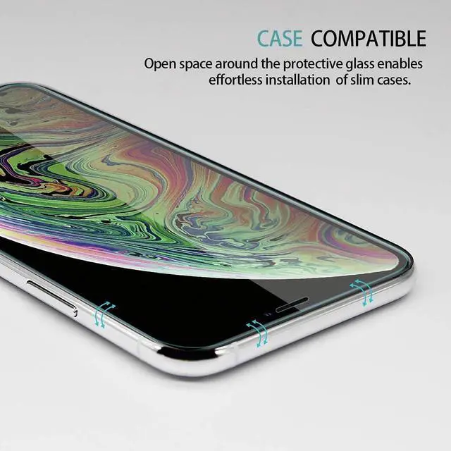 Alt view image 7 of 7 - ImpactStrong Shatterproof Tempered Glass Screen Protector for iPhone 11 / iPhone XR [Easy Installation Frame] [Bubble Free] [9H Hardness] [Full Coverage] Case Friendly, 6.1 Inch - (3-Pack)