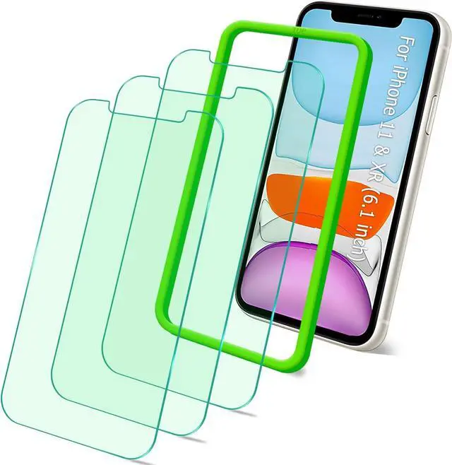 Main image of Screen Protector for iPhone 11, iPhone XR (6.1") HD Anti Blue Light Blocking Tempered Glass Film, Eye Protection,Case Friendly, Bubble Free, Glare Free, with Easy Installation Kit, 3 Pack