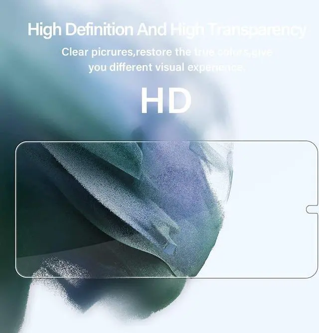 Alt view image 6 of 7 - Galaxy S21 Tempered Glass Screen Protector + Camera Lens Protector [ 2 + 2 Pack ][Case Friendly] [Anti-Scratch] [Ultrasonic Fingerprint Unlock] Clear HD Glass Protective Film for Samsung Galaxy S21