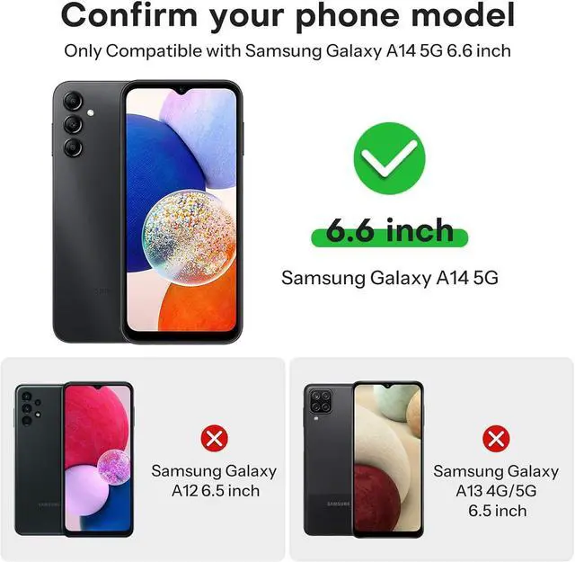 Alt view image 2 of 7 - OMOTON Screen Protector for Samsung Galaxy A14 5G, [3+2 Pack] for A14 screen protector & Camera Lens Protector, Case Friendly/Tempered Glass/Alignment Frame(6.6 Inch, 2023 Released)